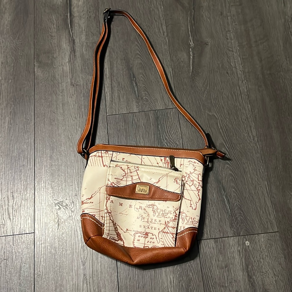 Map Leather Crossbody